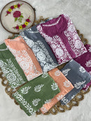 Modal Cotton Plazzo combo Fine rich Embroidery - Chikankari official