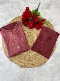 Modal cotton plazzo set soft embroidery - Chikankari official