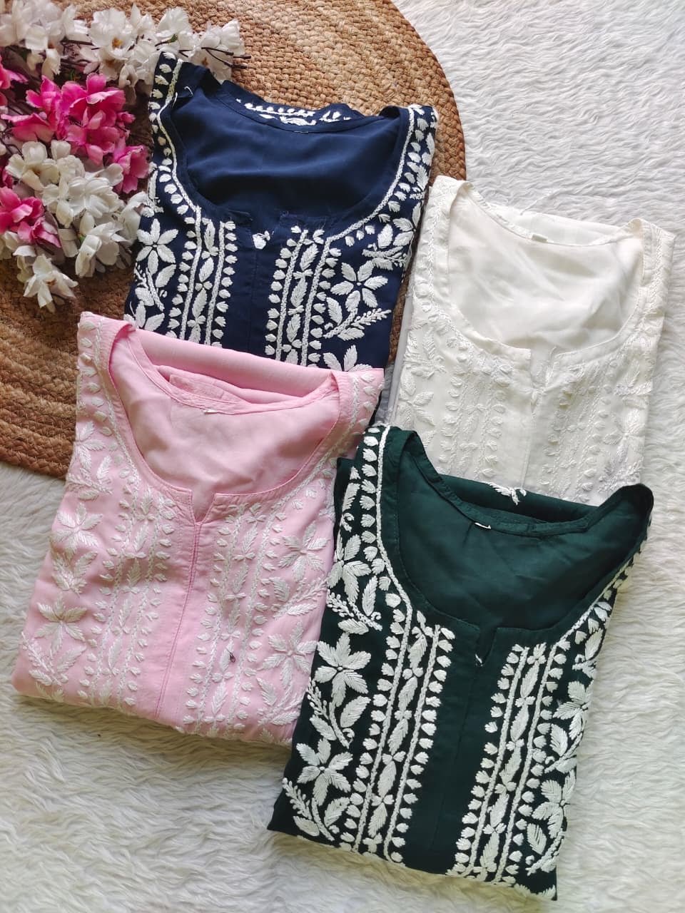 Modal cotton white thread soft combo - Chikankari official