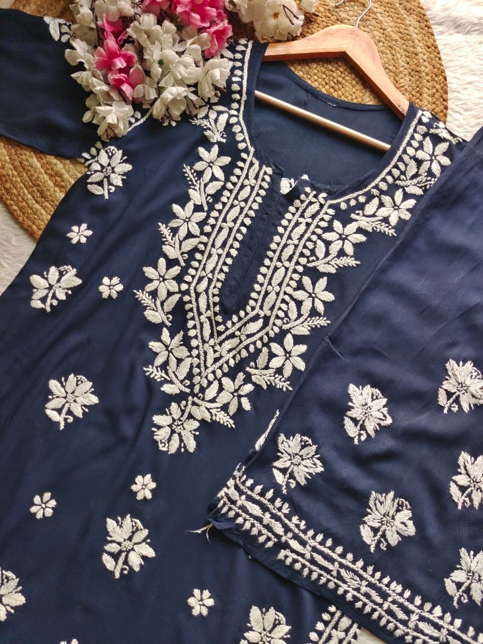 Modal cotton white thread soft combo - Chikankari official