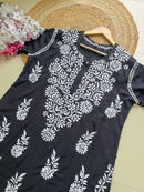 Modal Crape Embroidery Kurta - Chikankari official
