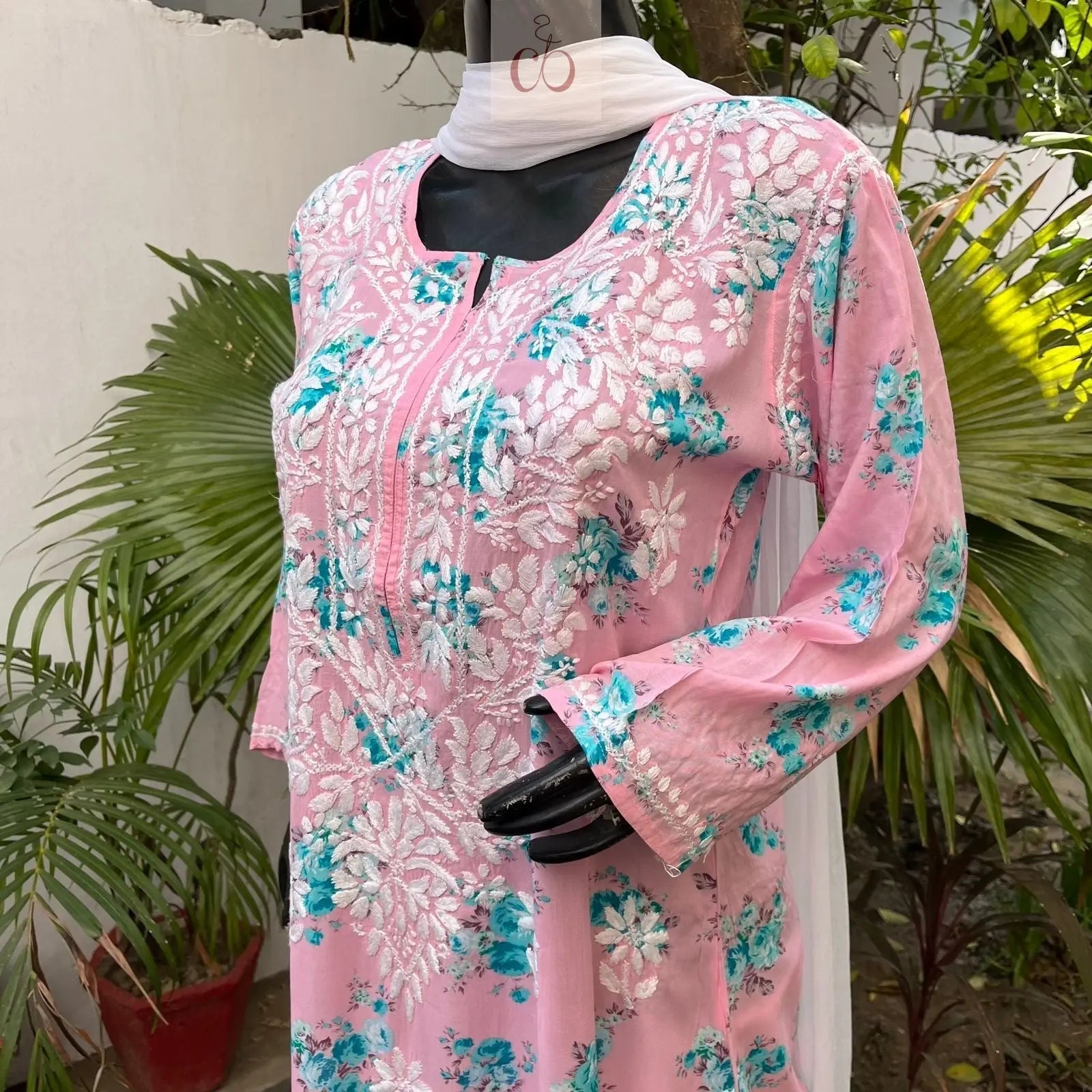 Modal Digital Print kurta - Chikankari official