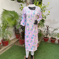 Modal Digital Print kurta - Chikankari official