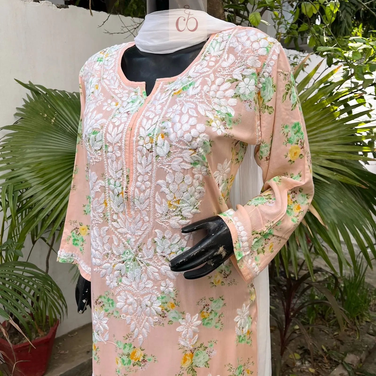 Modal Digital Print kurta - Chikankari official