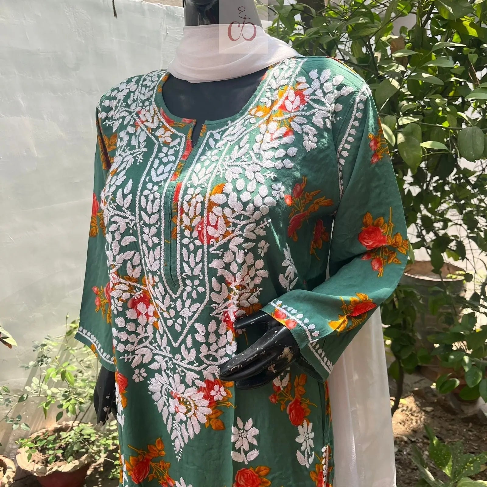 Modal Digital printed Kurtas - Chikankari official
