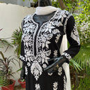 Modal heavy daman Kurta + Makhmal dupatta + modal plazzo - Chikankari official