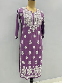 Modal heavy daman straight kurta - Chikankari official