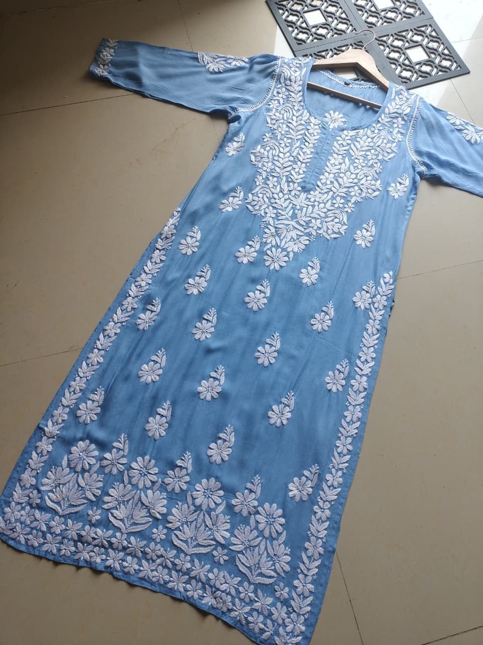Modal Heavy work Iddat Chikankari Kurta - Chikankari official