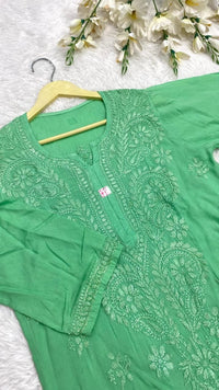 Modal Kurta & Plazzo Tone Worked embroidered - Chikankari official