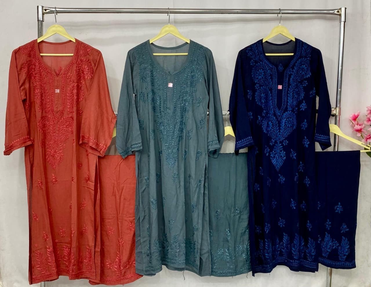 Modal Kurta & Plazzo Tone Worked embroidered