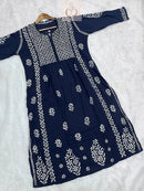 Modal Nyra Cut Gown - Chikankari official