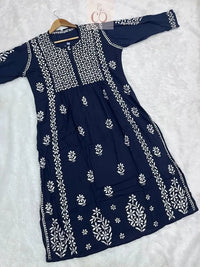 Modal Nyra Cut Gown - Chikankari official