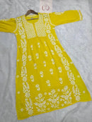 Modal Nyra Cut Gown - Chikankari official