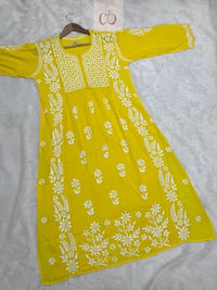 Modal Nyra Cut Gown - Chikankari official