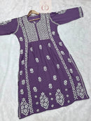Modal Nyra Cut Gown - Chikankari official