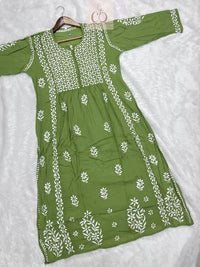 Modal Nyra Cut Gown - Chikankari official