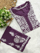 Modal plazzo Combo - Chikankari official
