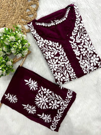 Modal plazzo Combo - Chikankari official