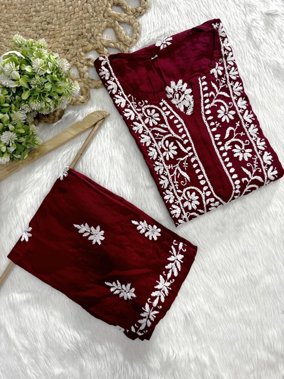 Modal Plazzo Combo Feel the comfort Edition - Chikankari official