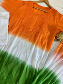 Modal Plazzo Qurashiya 3pc Tiranga Set - Chikankari official