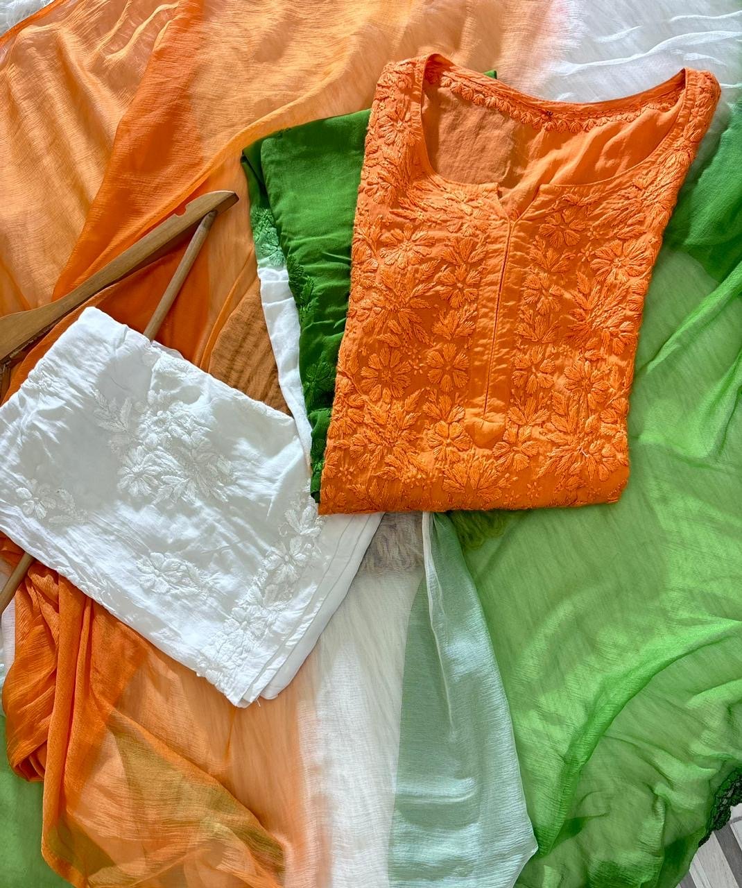 Modal Plazzo Qurashiya 3pc Tiranga Set