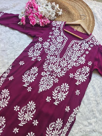 Modal Premium chikankari Big Buta Kurta - Chikankari official