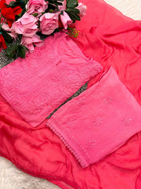 Modal Rayon Inaya 3pc Crafted designer Set - Chikankari official