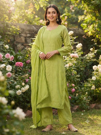 Modal Rayon Inaya 3pc Crafted designer Set - Chikankari official