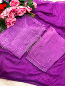 Modal Rayon Inaya 3pc Crafted designer Set - Chikankari official
