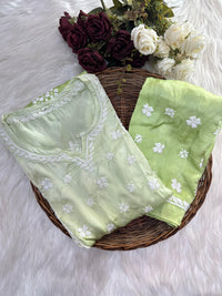 Modal Satin Stiched Premium Side Pocket Co - ord - Chikankari official