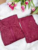 Modal Satin Super Soft Heavywork Co - ord Set - Chikankari official