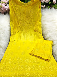 Modal Satin Super Soft Heavywork Co - ord Set - Chikankari official