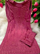 Modal Satin Super Soft Heavywork Co - ord Set - Chikankari official