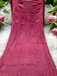 Modal Satin Super Soft Heavywork Co - ord Set - Chikankari official