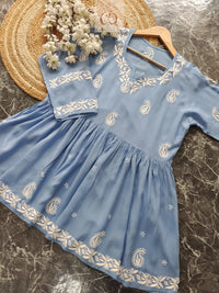Modal short gown - Chikankari official