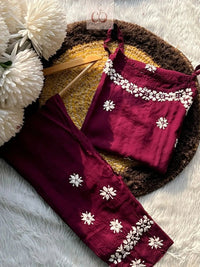Modal Short Sleveless Set - Chikankari official