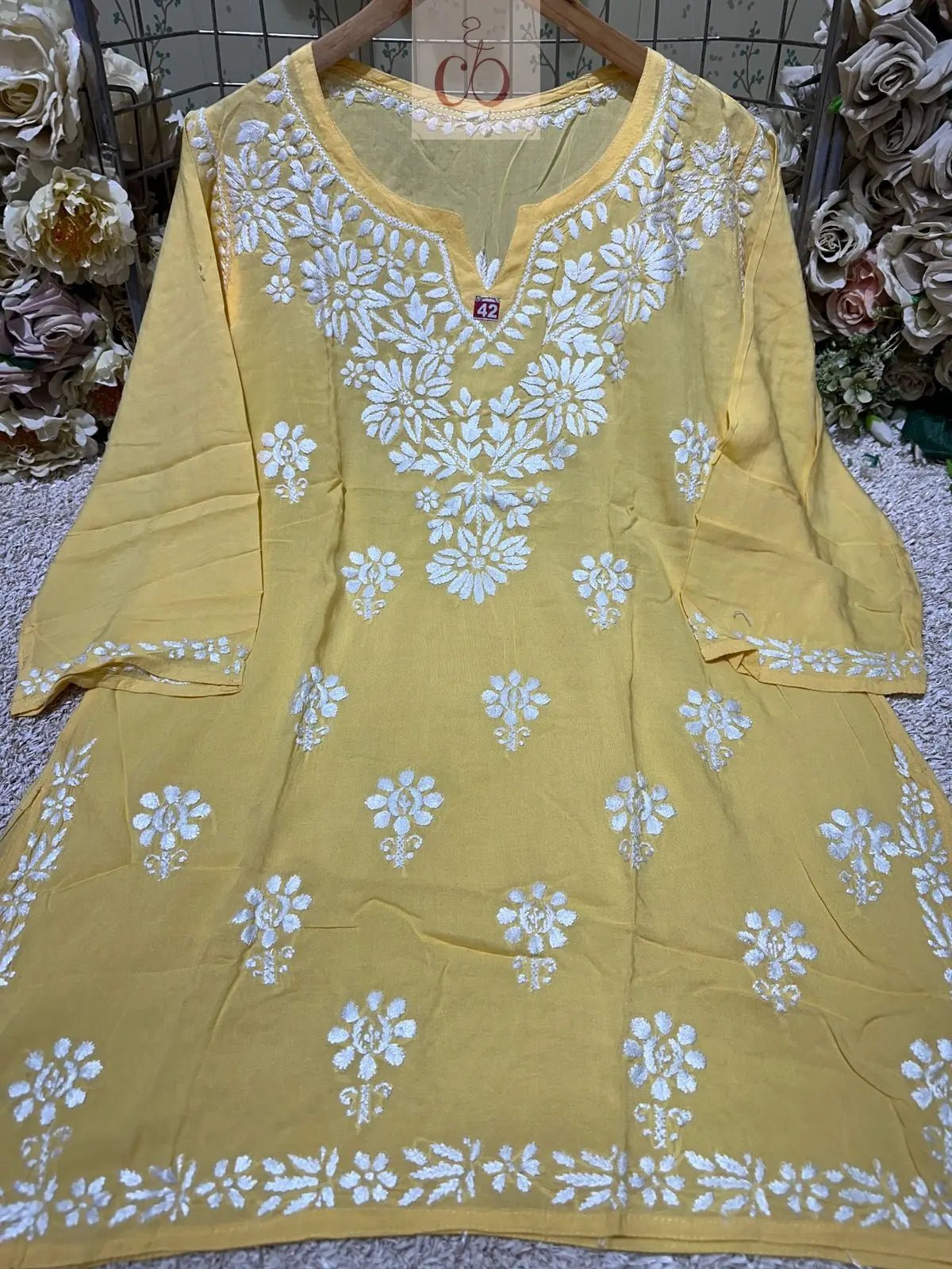 Modal Short Top Plus sizes - Chikankari official