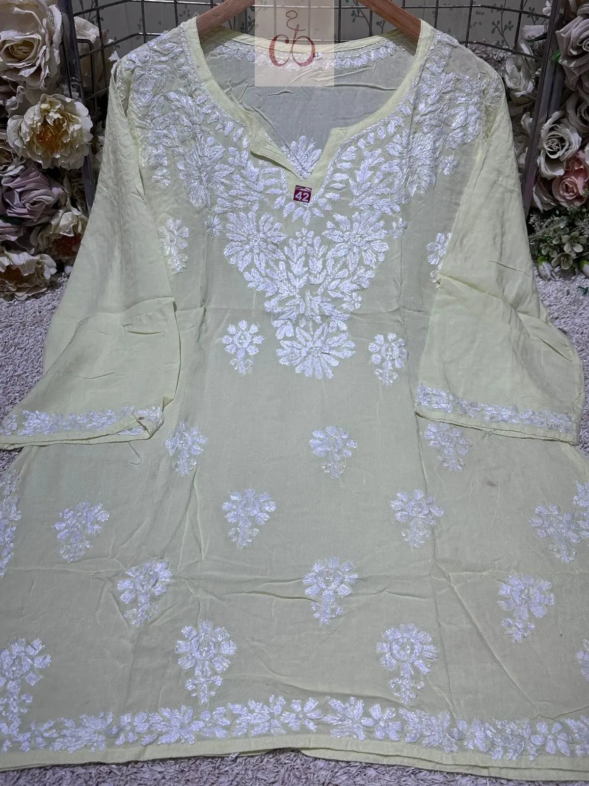 Modal Short Top Plus sizes - Chikankari official