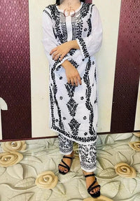 Modal White n black Trendy combo - Chikankari official