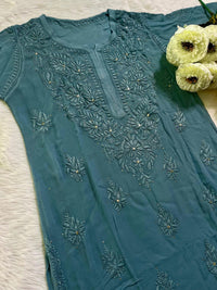 Modern Silhouettes Viscose 3d Muqaish - Chikankari official