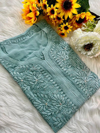 Modern Silhouettes Viscose 3d Muqaish - Chikankari official