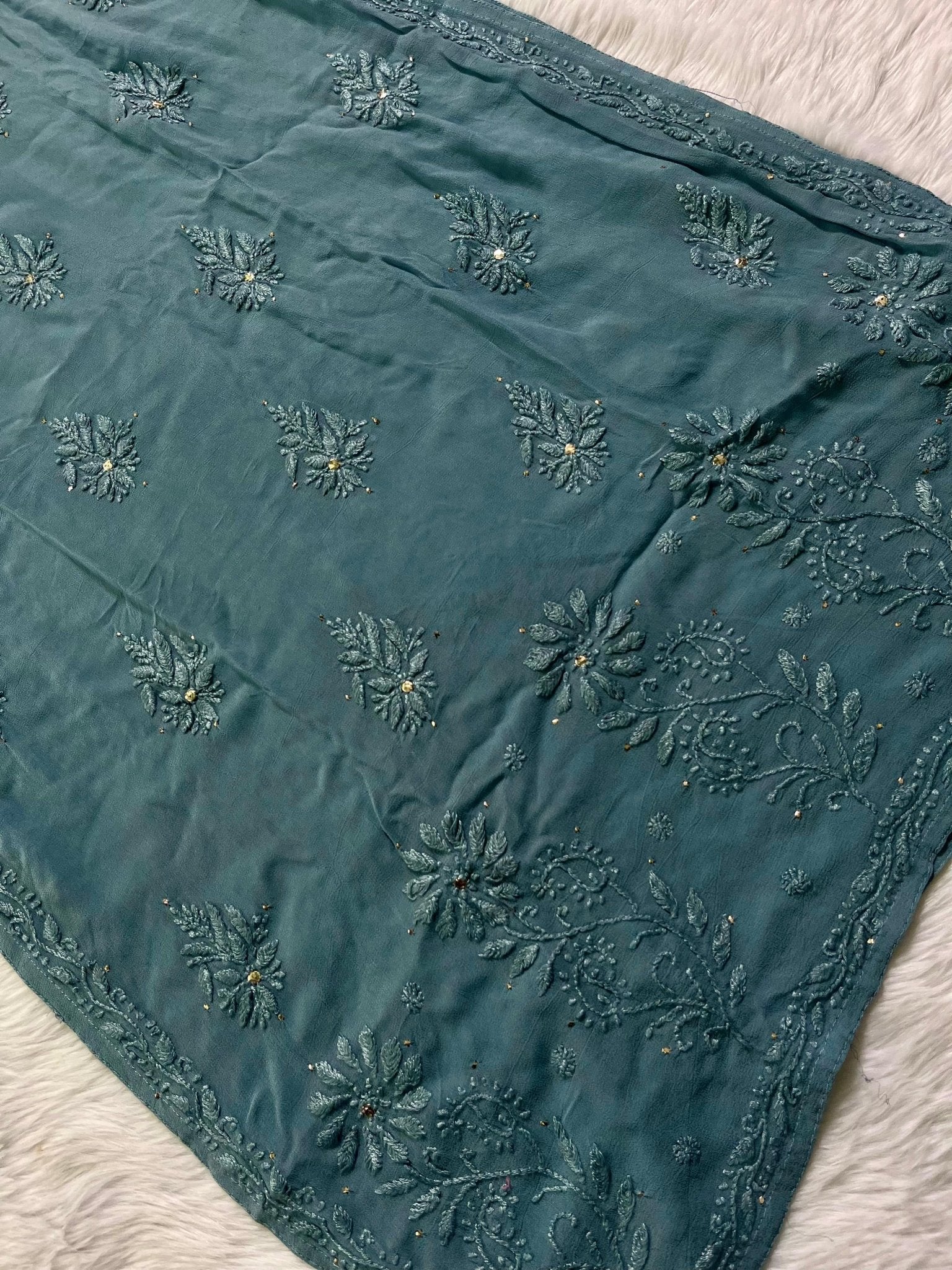 Modern Silhouettes Viscose 3d Muqaish - Chikankari official