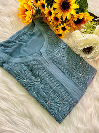 Modern Silhouettes Viscose 3d Muqaish - Chikankari official
