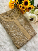 Modern Silhouettes Viscose 3d Muqaish - Chikankari official