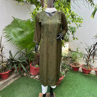 Most Demanding Straight Fit Tone to Tone Kurta With Mukaish work - Chikankari official