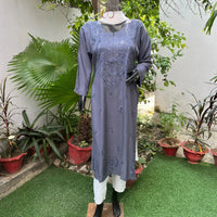 Most Demanding Straight Fit Tone to Tone Kurta With Mukaish work - Chikankari official