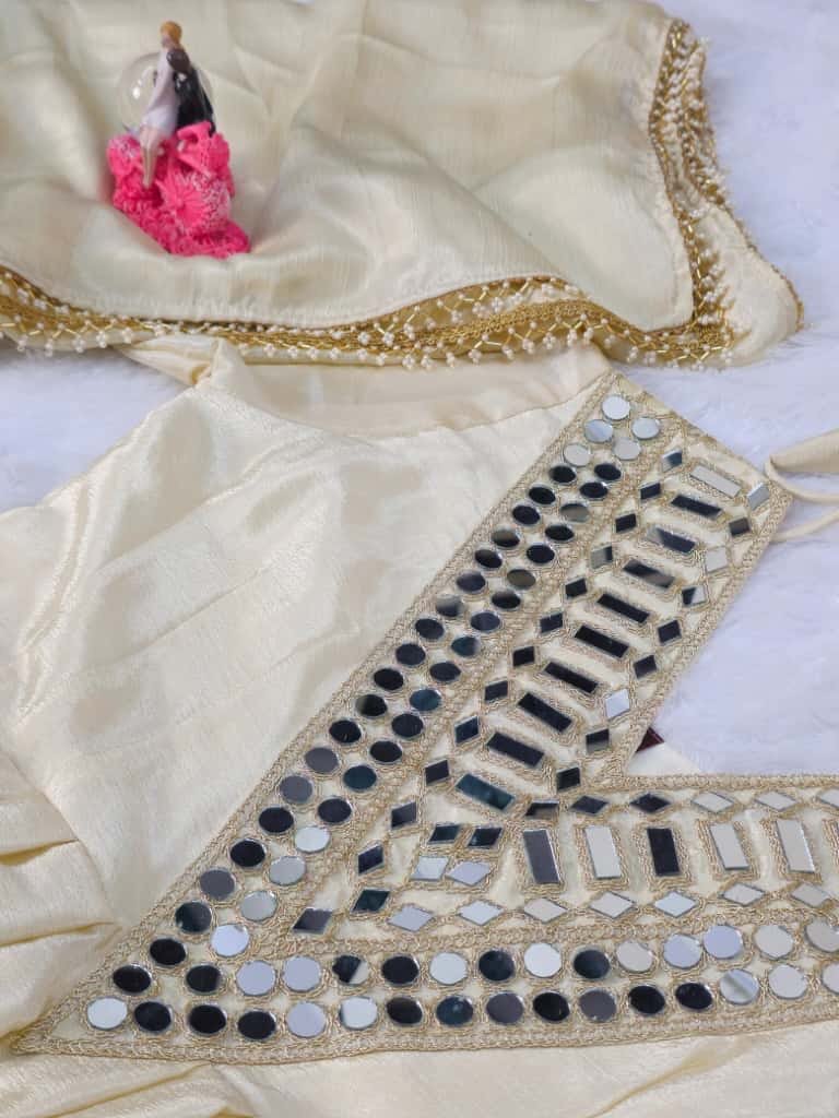 Most Viral Aliya Cut mirror work Set - Chikankari official