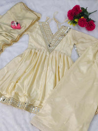 Most Viral Aliya Cut mirror work Set - Chikankari official
