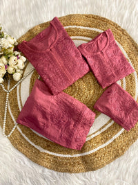 Mother daughter Chikankari soft Pintex chanderi set - Chikankari official