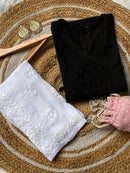 Mul Cotton Dyed Straight Angrakha with Dori - Chikankari official
